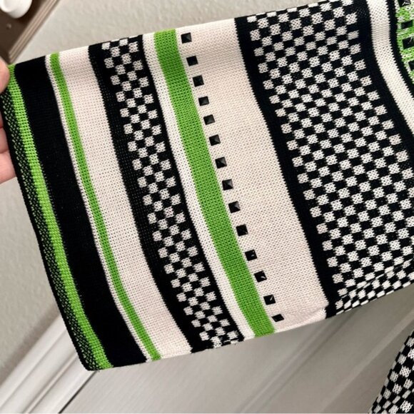 MING WANG WOMENS CARDIGAN , GREEN, BLACK & WHITE, size 1x - Picture 5 of 8